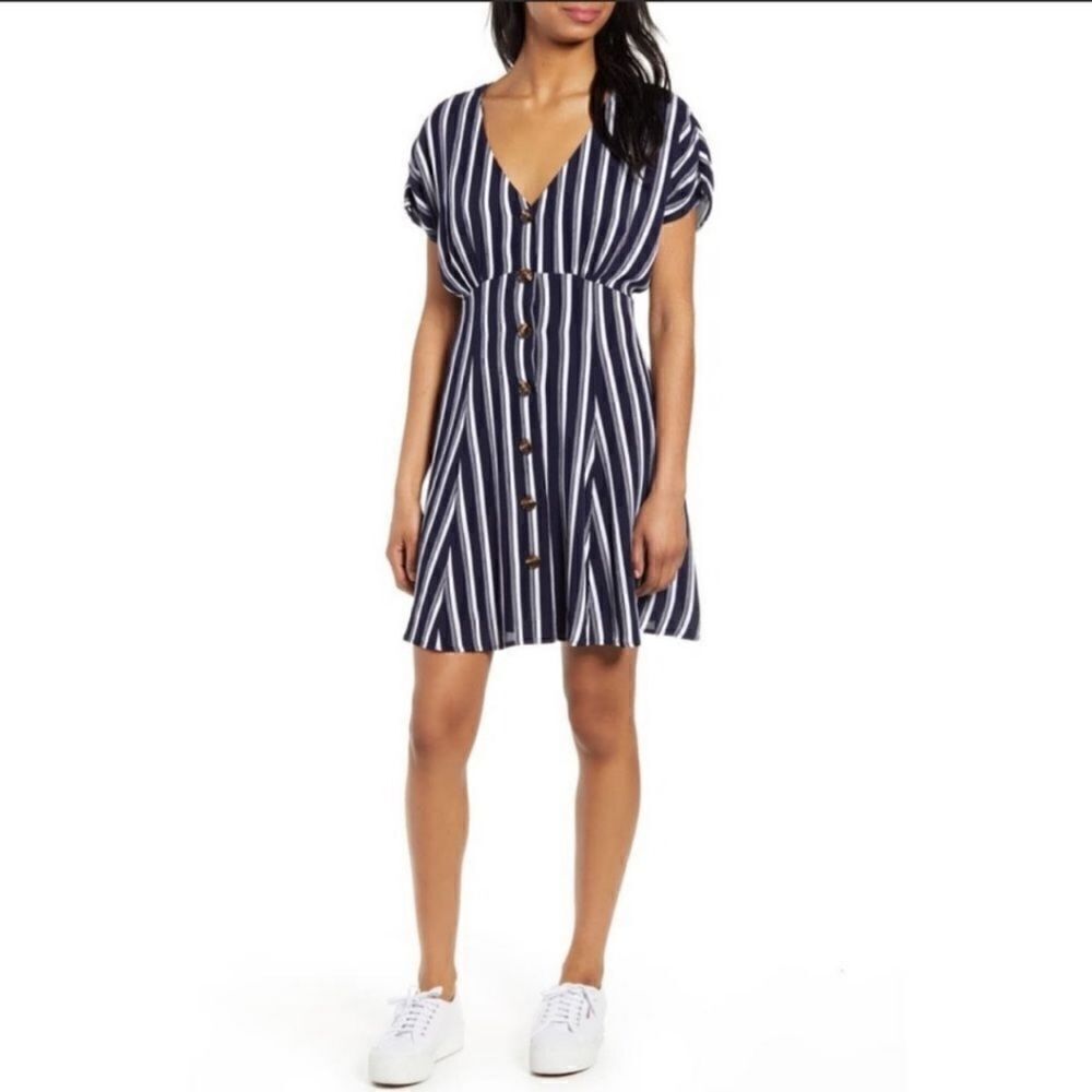 BP navy and white striped mini dress